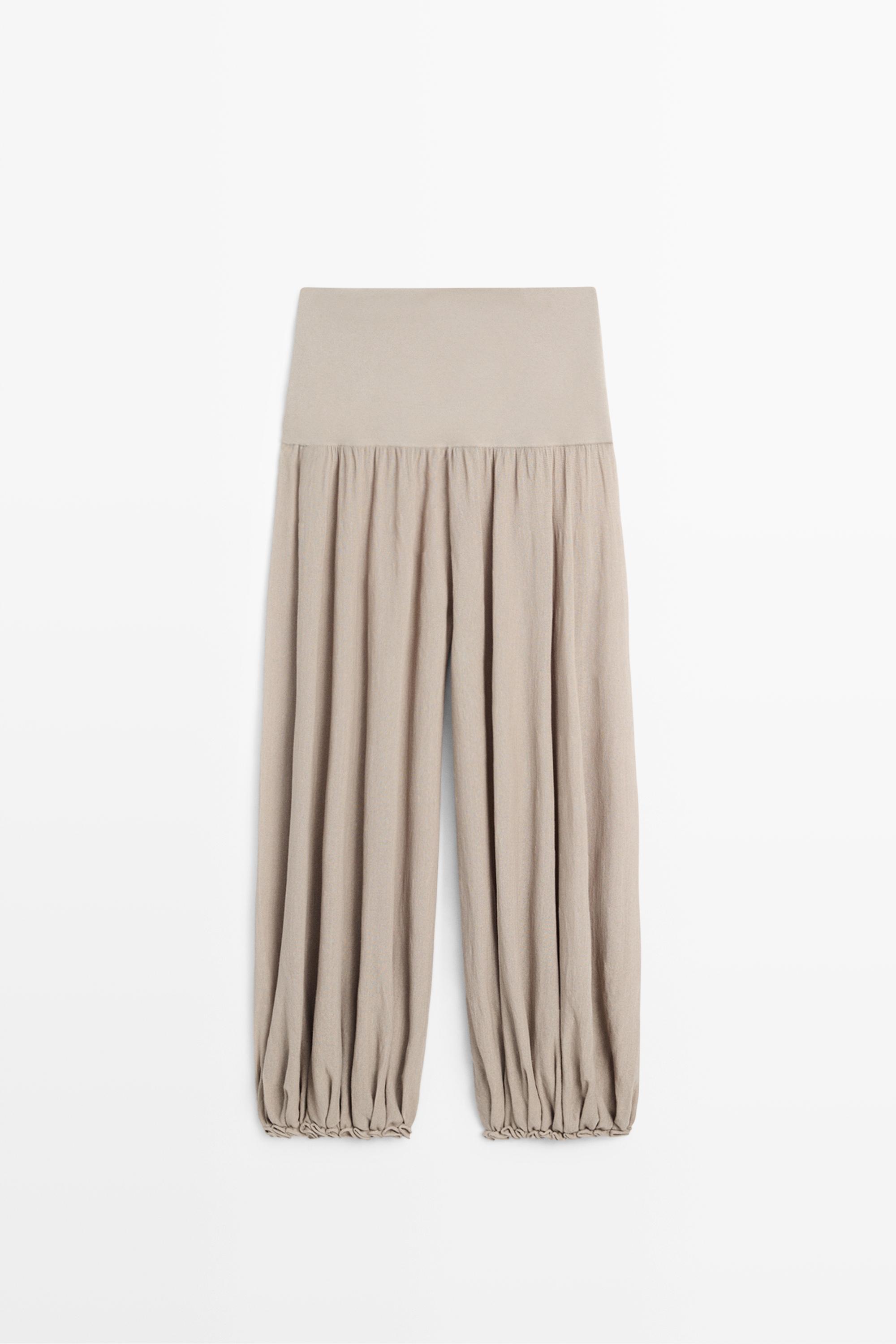 Sarouel trousers with wide waistband
